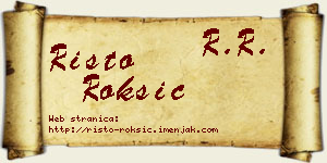Risto Roksić vizit kartica